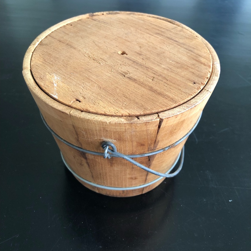 Antique Vintage Firkin Wooden Bucket with Handle - Picture 7 of 9